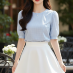 Chân dung thanh lịch của cô gái trẻ giữa không gian quán cafe sang trọng