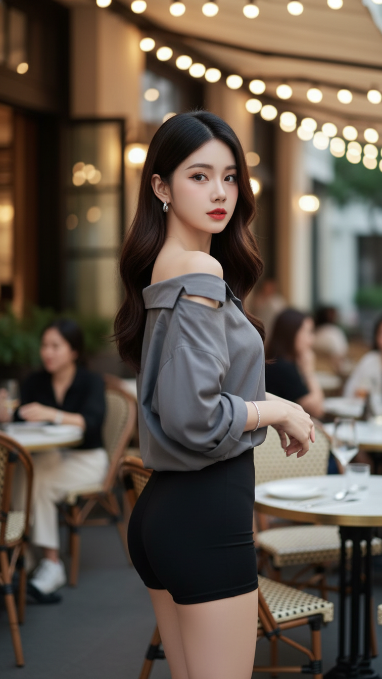 Chân dung cô gái trẻ đẹp trong không gian quán cà phê sang trọng