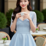 Chân Dung Nữ Người Mẫu Thanh Lịch Tại Quán Cafe Sang Trọng