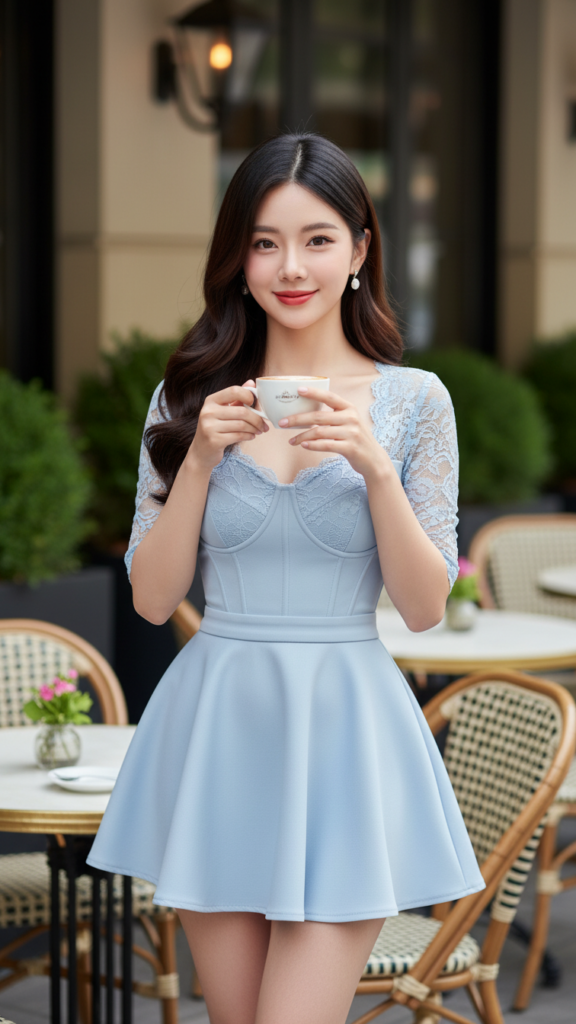 Chân Dung Nữ Người Mẫu Thanh Lịch Tại Quán Cafe Sang Trọng