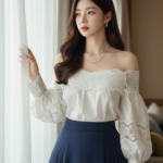 Chân dung thanh lịch của cô gái trẻ trong không gian ấm cúng và sang trọng.