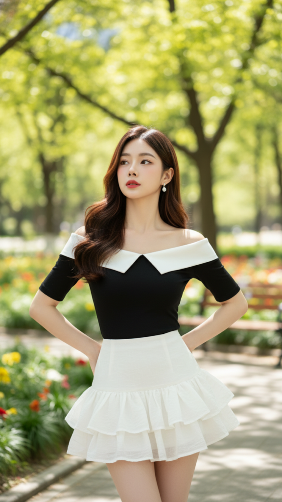 Chân dung nữ sinh tự tin giữa công viên ánh nắng rực rỡ và phong cách thời trang nổi bật