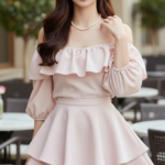 Chân dung người mẫu trẻ tự tin giữa không gian quán cafe sang trọng