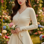 Chân dung thanh lịch của cô gái trẻ giữa thiên nhiên rực rỡ và ánh sáng tự nhiên