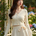 Vẻ đẹp thanh lịch của cô gái châu Á trong bộ ảnh tự nhiên giữa vườn hoa rực rỡ