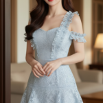 Chân dung thật của cô gái trẻ với phong cách thanh lịch và nhẹ nhàng