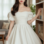 Chân dung thực tế của cô gái trẻ xinh đẹp trong không gian ấm cúng và sang trọng