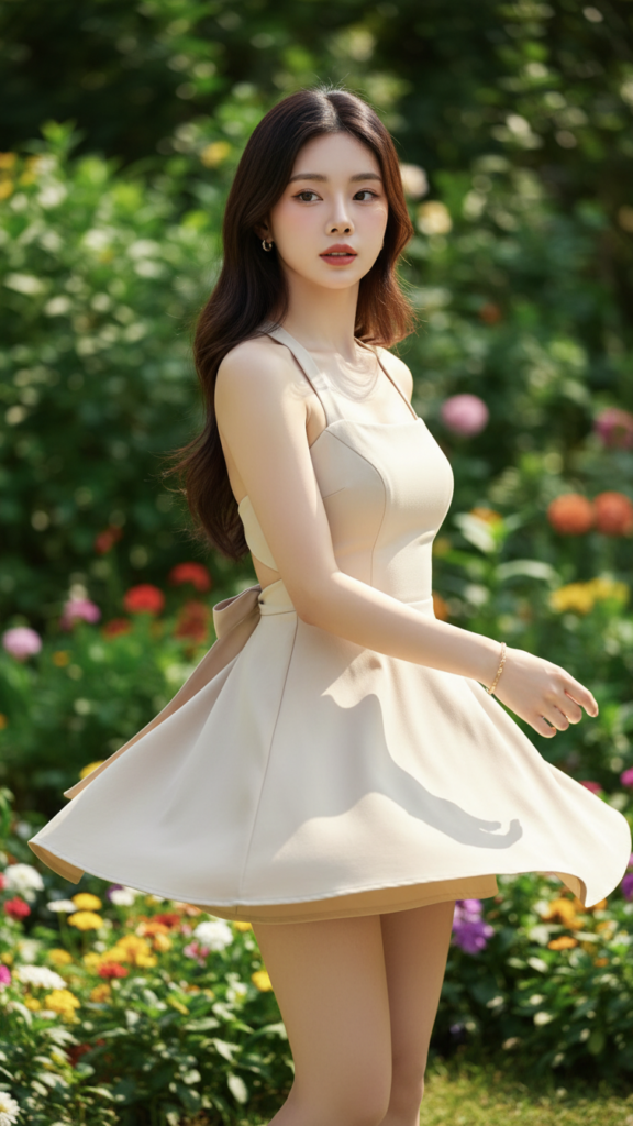 Chân Dung Nữ Thanh Niên Vừa Sang Trọng Vừa Tự Nhiên Trong Vườn Tươi Mát