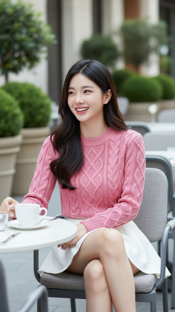 Chân dung cô gái trẻ thanh lịch giữa không gian quán cafe sang trọng