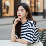 Chân dung thanh lịch của cô gái trẻ với phong cách thời trang phố thị tinh tế