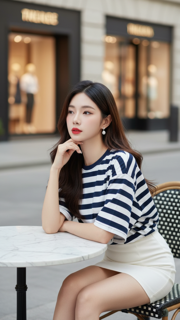 Chân dung thanh lịch của cô gái trẻ với phong cách thời trang phố thị tinh tế