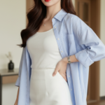 Chân dung thật của cô gái trẻ với phong cách thanh lịch và tự tin