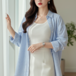 Chân dung quý cô thanh lịch trong không gian tối giản và ánh sáng nghệ thuật