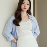 Chân dung hiện thực của cô gái trẻ trong không gian tối giản và phong cách thời trang tinh tế