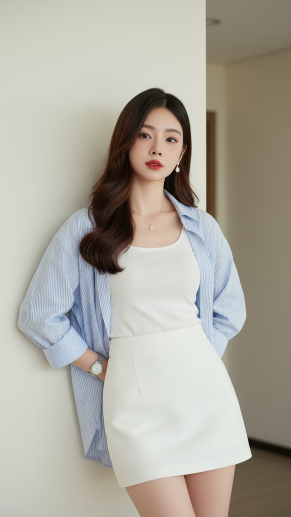 Chân dung hiện thực của cô gái trẻ trong không gian tối giản và phong cách thời trang tinh tế