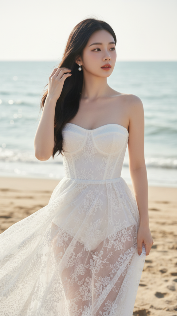 Khám Phá Hình Ảnh Một Cô Gái Á Đông Thanh Lịch Bên Bờ Biển