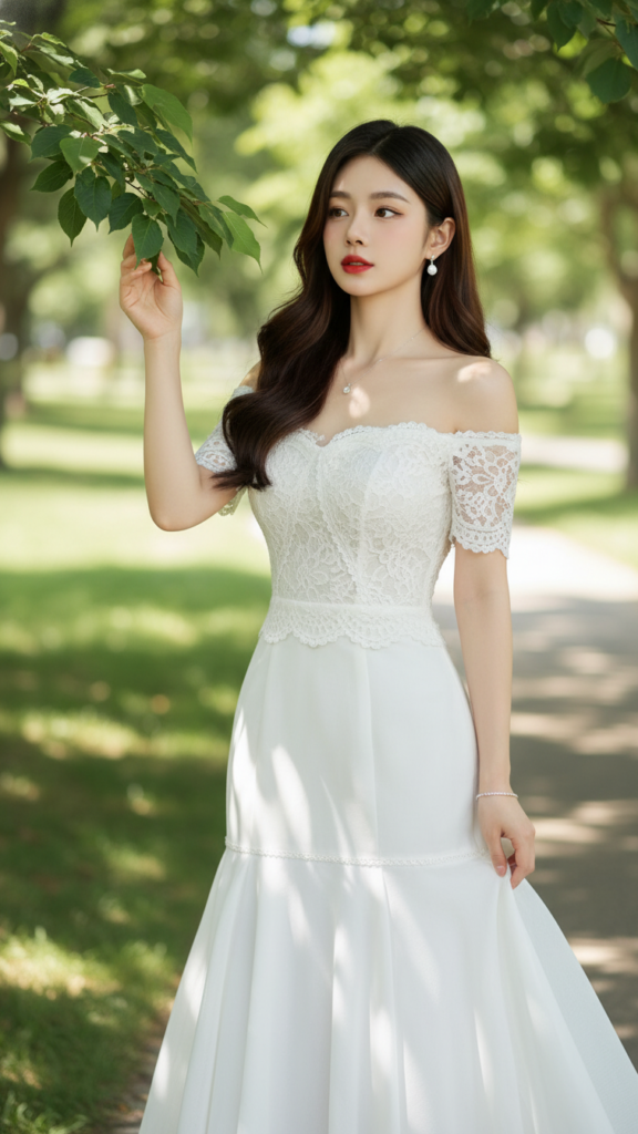 Vẽ chân dung thực tế của cô gái trẻ tự tin trong nắng g room tươi sáng