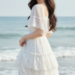Chân dung nữ model thanh lịch bên bờ biển với vẻ đẹp tự nhiên và phong cách nhẹ nhàng