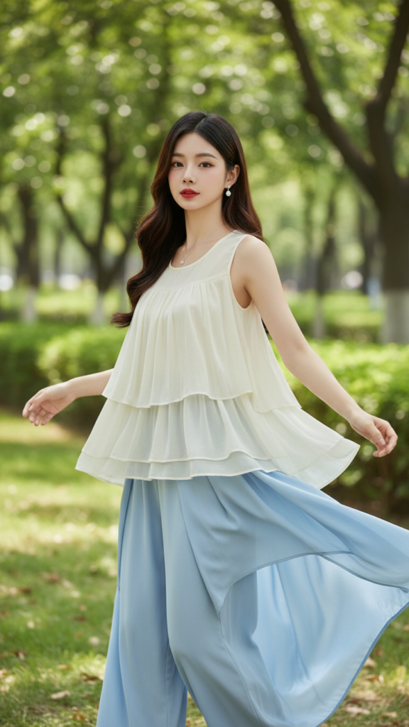 Chân dung thực tế của cô gái trẻ trong khung cảnh nhẹ nhàng và thanh thoát