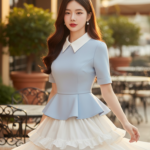 Chân dung thanh lịch của cô gái trẻ giữa không gian cafe sang trọng