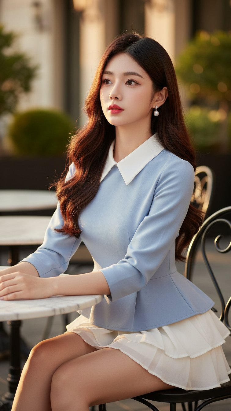 Chân dung một cô gái trẻ tinh tế giữa không gian cafe sang trọng