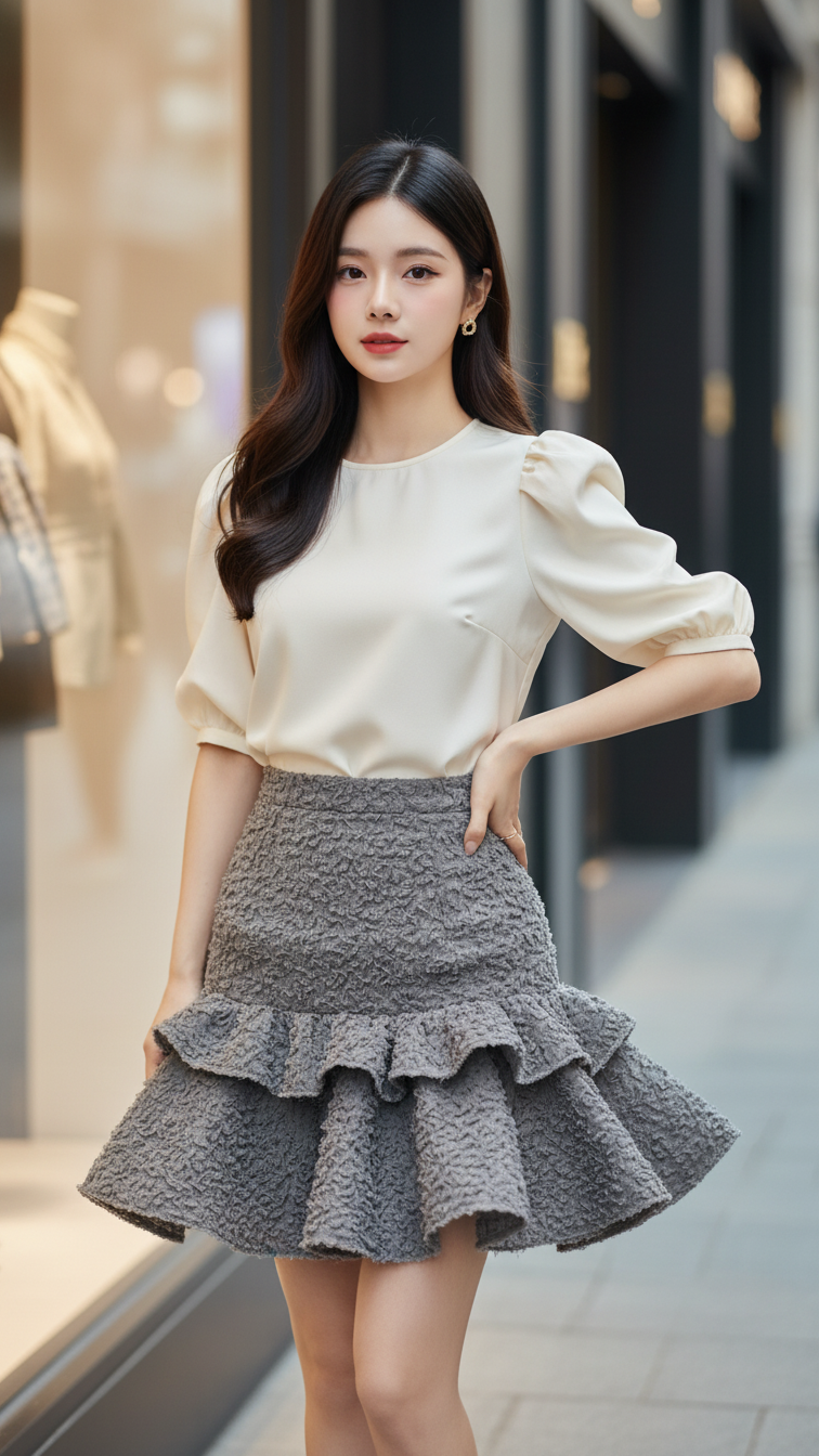 Chân dung gái trẻ nổi bật giữa phố phường sang trọng và thanh lịch