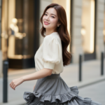 Tạo hình chân dung cô gái trẻ tự tin với phong cách sang trọng giữa phố thị hiện đại