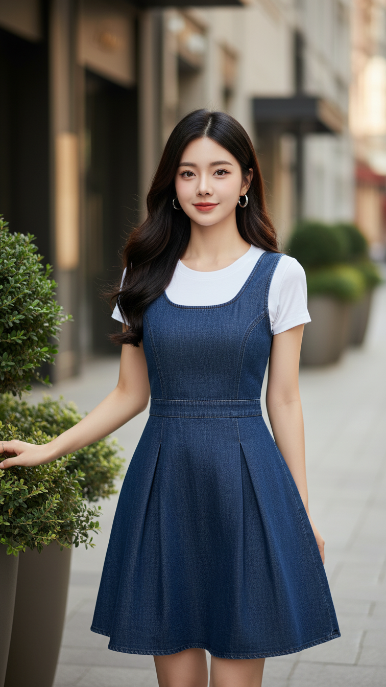 Chân dung thanh lịch của cô gái trẻ tại phố thị hiện đại