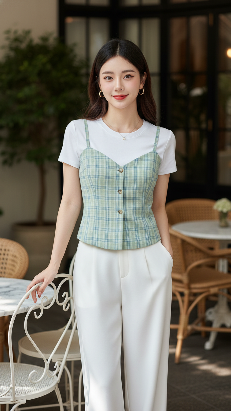 Chân dung cô gái trẻ thanh lịch giữa không gian quán cà phê sang trọng