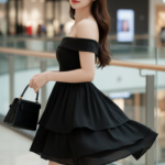 Chân dung quý cô 18-25 tự tin trong bộ váy thanh lịch tại trung tâm mua sắm