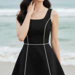 Chân dung cô gái trẻ thanh lịch bên bờ biển đẹp như mơ