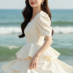 Chân dung cô gái trẻ bên biển mang vẻ đẹp tự nhiên và phong cách thời trang ấn tượng