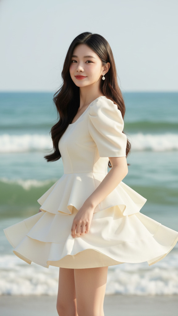 Chân dung cô gái trẻ bên biển mang vẻ đẹp tự nhiên và phong cách thời trang ấn tượng