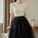 Chân dung cô gái trẻ tự tin với phong cách hiện đại và trang phục tinh tế.