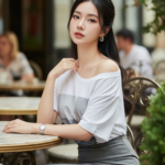 Sắc màu thanh lịch cho nàng mẫu trẻ tuổi tại quán cafe châu Âu