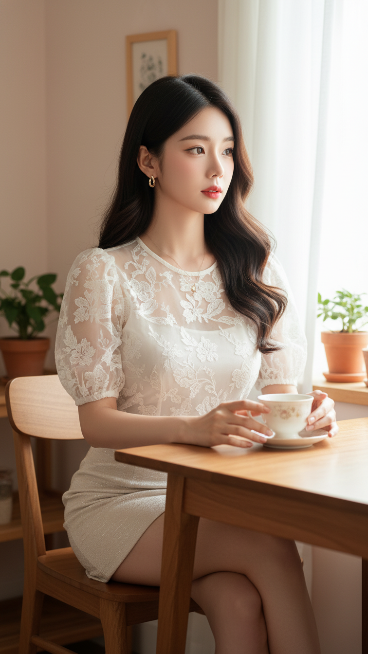 Bức chân dung cô gái trẻ với vẻ đẹp tự nhiên trong không gian ấm áp và tinh tế