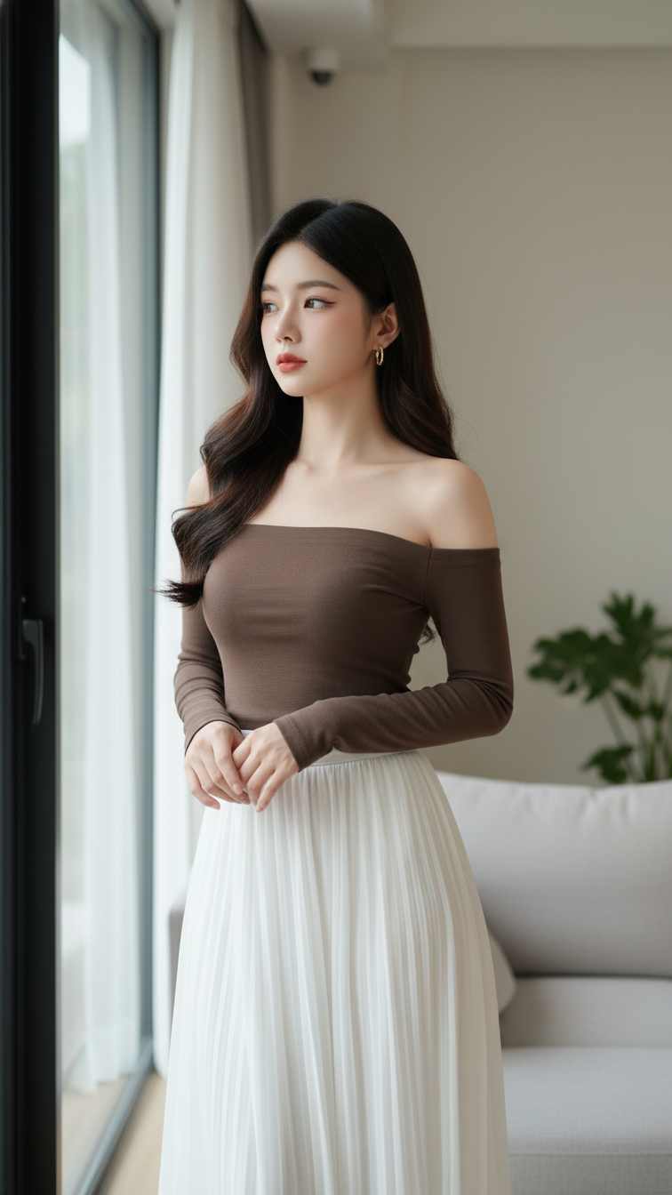 Chân dung phụ nữ trẻ đẹp trong ánh sáng tự nhiên và phong cách hiện đại