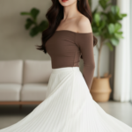 Tạo chân dung sắc nét của cô gái trẻ thanh lịch và tự nhiên trong trang phục tinh tế