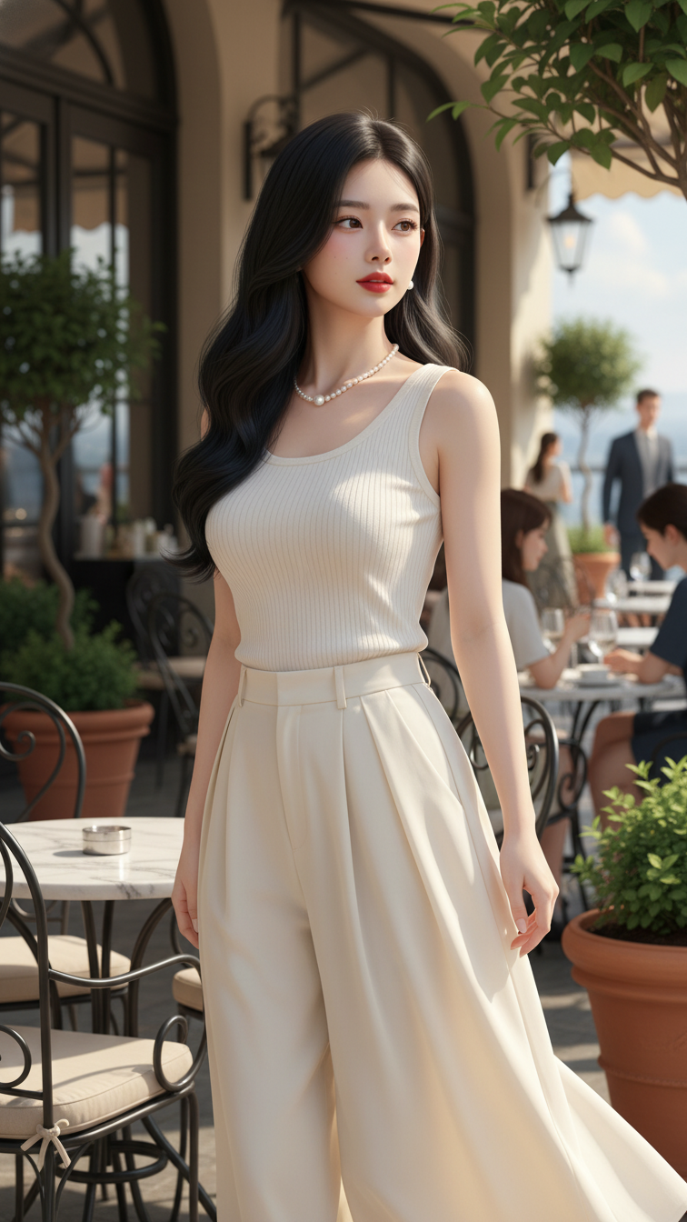 Khám Phá Nét Đẹp Thanh Lịch Của Cô Gái Châu Á Tại Quán Cafe Sang Trọng