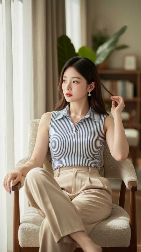 Chân dung cô gái trẻ tự tin và thanh lịch tại không gian homestay tinh tế