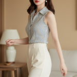 Chân dung phong cách của cô gái trẻ tự tin và thanh lịch trong không gian ấm cúng