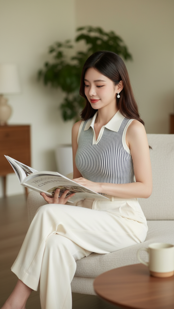 Chân Dung Lý Tưởng Của Cô Gái Trẻ Tự Tin Trong Không Gian Ấm Cúng