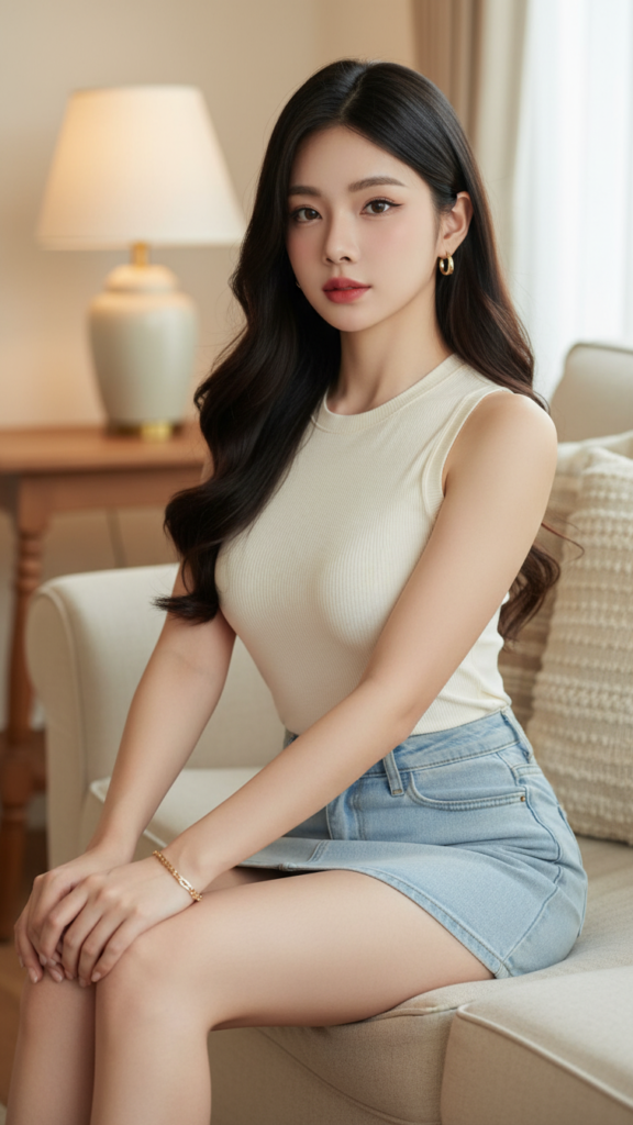 Khám phá vẻ đẹp tự nhiên của cô gái trẻ trong không gian ấm cúng và phong cách