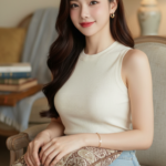 Chân dung cô gái trẻ tự tin và tinh tế trong không gian ấm cúng