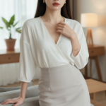 Chân dung hiện thực của cô gái trẻ với phong cách thanh lịch và tinh tế