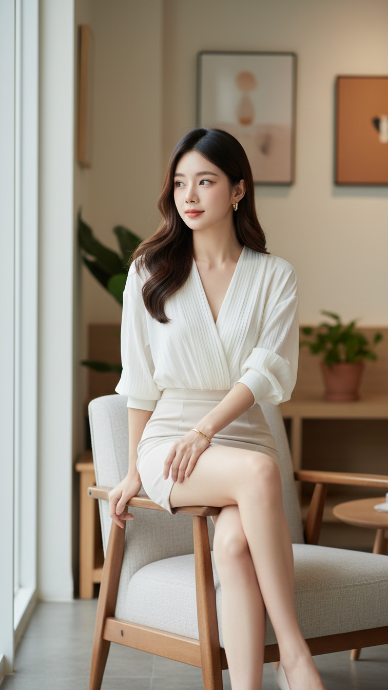 Chân dung cô gái 18 đến 25 tuổi trong bối cảnh hiện đại và sang trọng