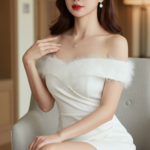 Chân dung thanh lịch của cô gái trẻ trong không gian sống ấm cúng và tinh tế