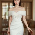 Nét Đẹp Thanh Lịch Của Cô Gái Trẻ Trong Bộ Đầm Off-Shoulder Tại Homestay Ấm Cúng