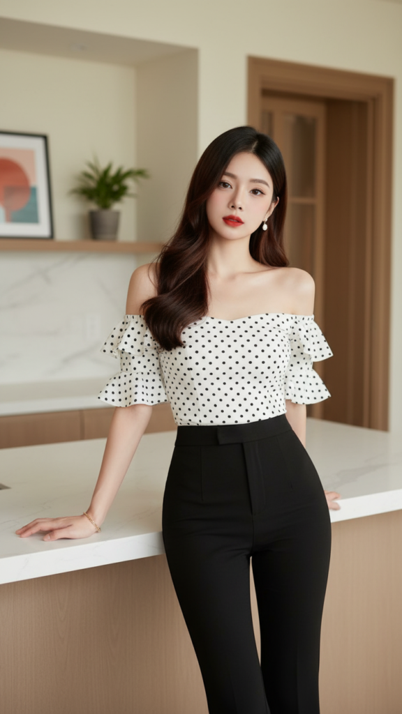 Chân dung thanh lịch của cô gái châu Á 18 đến 25 tuổi trong không gian hiện đại