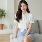 Chân dung cô gái châu Á thanh lịch trong không gian tối giản tuyệt đẹp